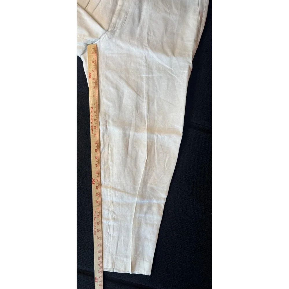 John W Nordstrom Mens Linen Pants 38x30 White Flat Front Dress Trousers